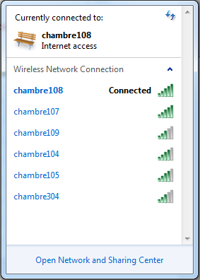 Where are you hidden, hotel access point ?!: WiFi networks list